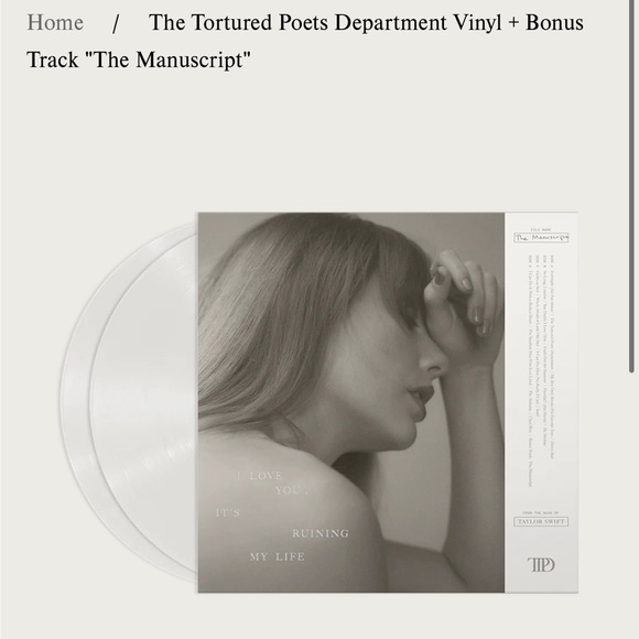 Taylor Swift Tortured Poets Dept Vinyl with Bonus “The Manuscript” - Picture 4 of 5